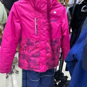 Pink Winter Jacket with Patterned Design